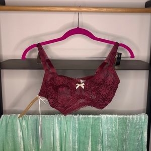 NWT Reformation x Cosabella Burgundy Lace Bralette